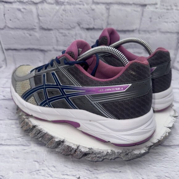 Asics Gel Contend 4 Running Shoes Womens 11D T765N Gray Purple Casual Athletic - Picture 4 of 11